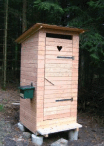 kompostierende Komposttoilette - Beispiel - Komposttoilette Biolan Populett Waldcamp nature trail Naturpark Soonwald